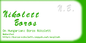 nikolett boros business card